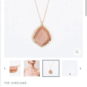 Airelume Necklace by Taryn Toomey the Class peach moonstone trapezoid